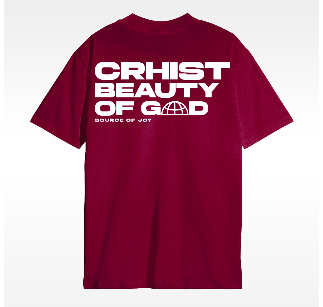 Camiseta Christocentric - Cristo Beleza de Deus - Bordô