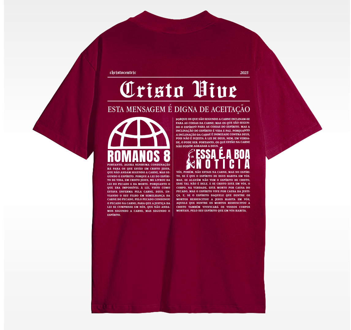 Camiseta Christocentric — JORNAL - Bordô