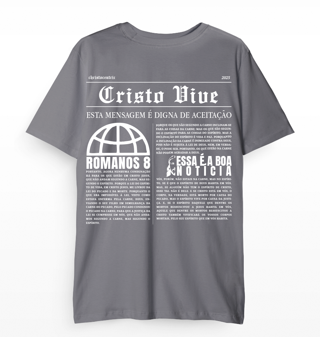 Camiseta Christocentric — JORNAL - Chumbo