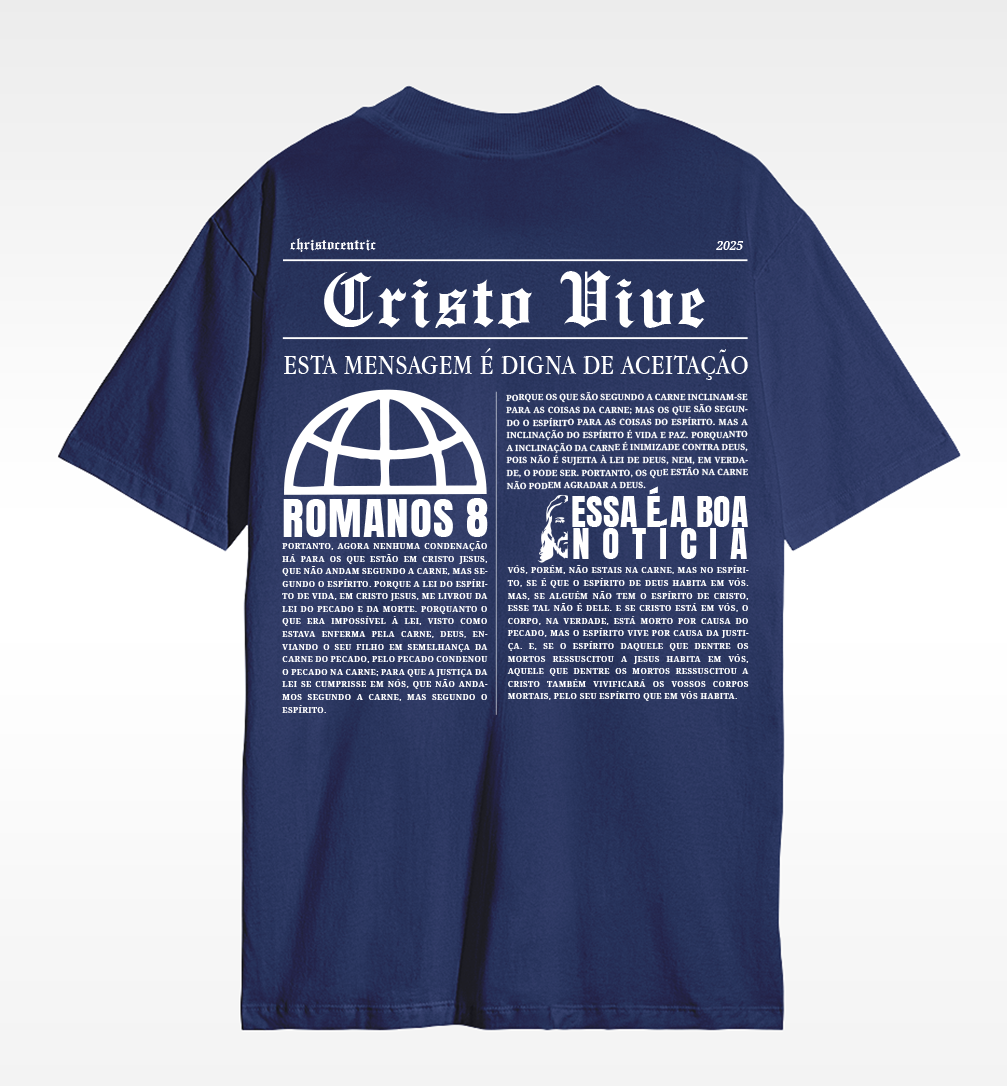Camiseta Christocentric — JORNAL - Azul