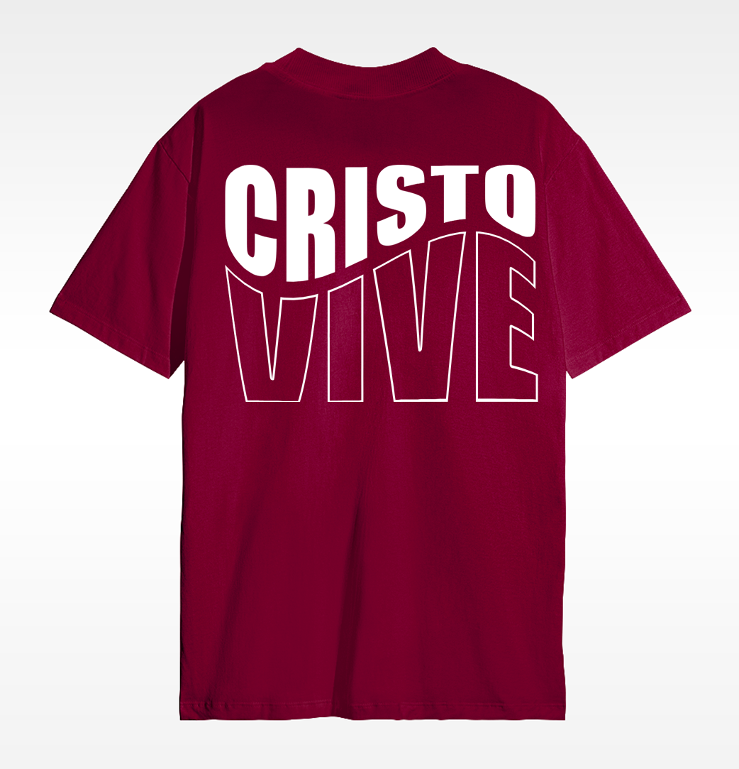 Camiseta Christocentric — Cristo Vive - Bordô