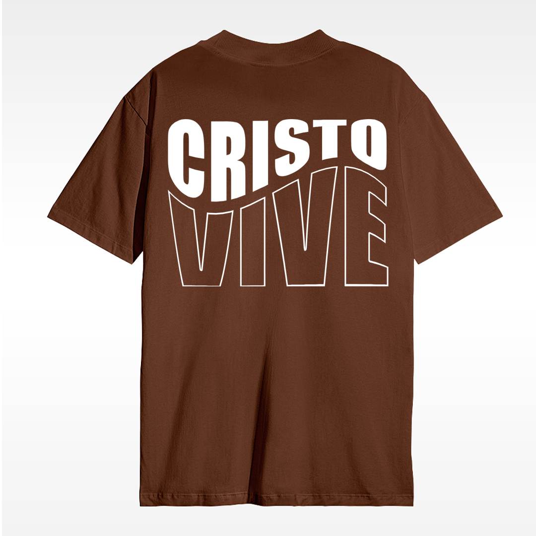 Camiseta Christocentric — Cristo Vive - Marrom