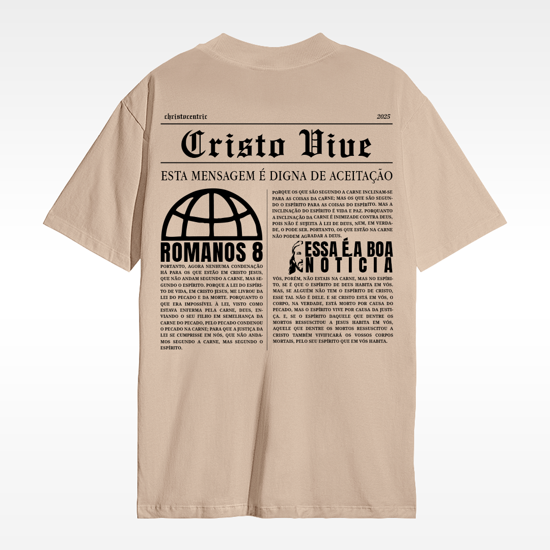 Camiseta Christocentric — JORNAL - Bege