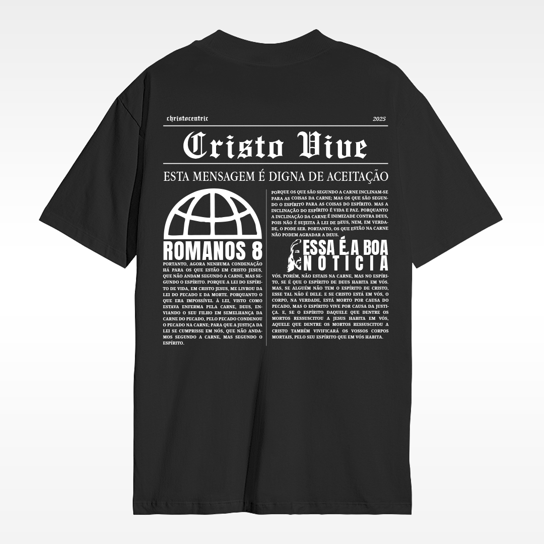 Camiseta Christocentric — Estampa Jornal